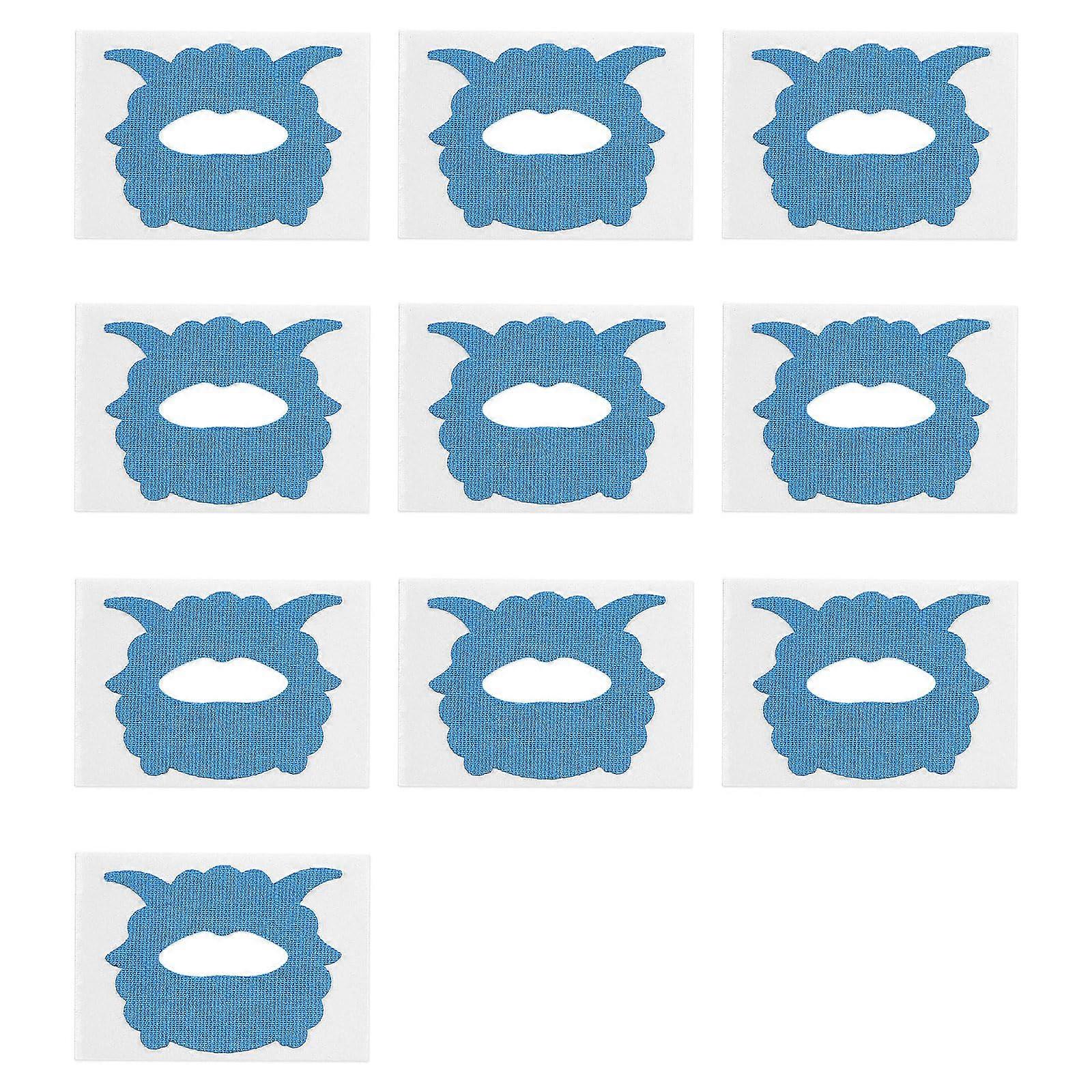 Cartoon Snoring Prevention Patches - Pack of 10 Soft Breathable Stickers for Travel Use, Light Blue Color