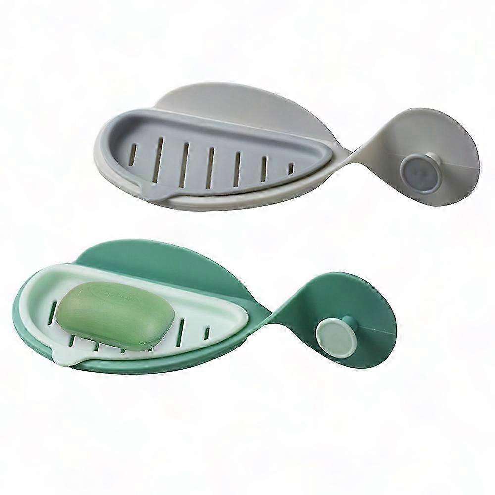 Wall-Mounted Plastic Soap Dish with Drainage Holes for Bathroom Use
