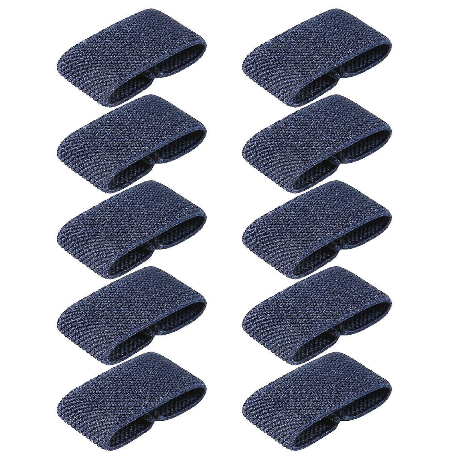 Tactical Nylon Belt Holders 10Pcs Elastic Belt Holders Strap Organizer Backpack Strap Holder Marine Blue