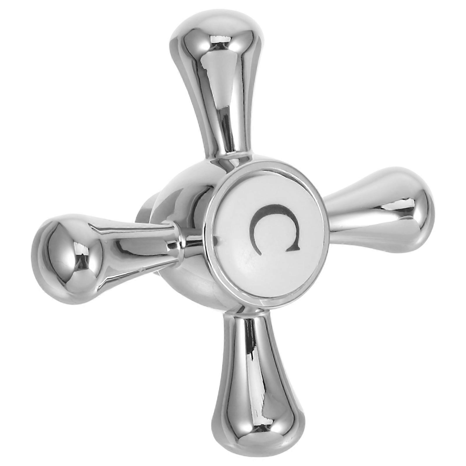 Faucet Handle Outdoor Faucet Replacement Part Cross Shape Zinc Alloy Water Flow Control 1Pcs