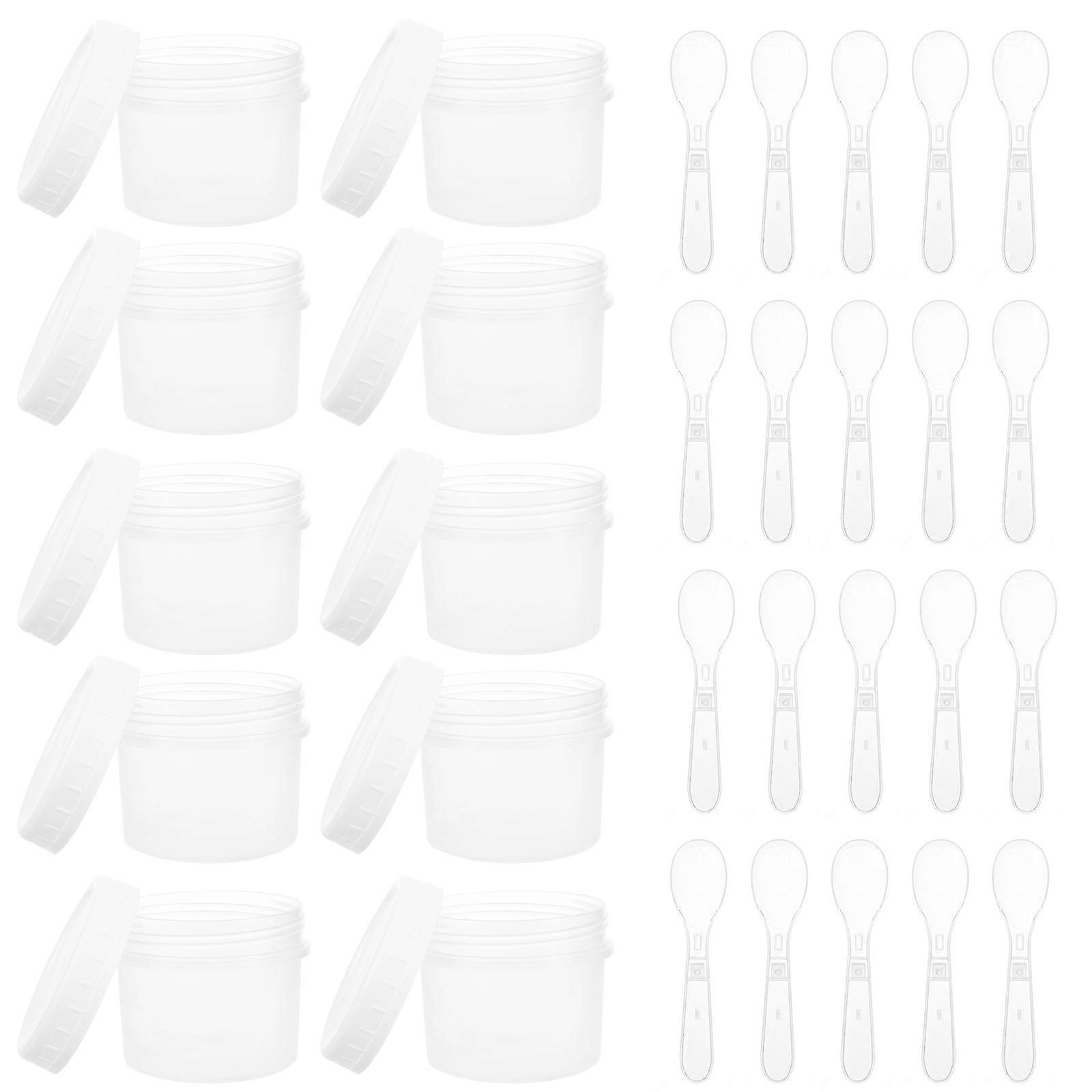 Plastic Ice Cream Cups Household Ice Cream Container Kitchen Use Easy To Clean 10Sets