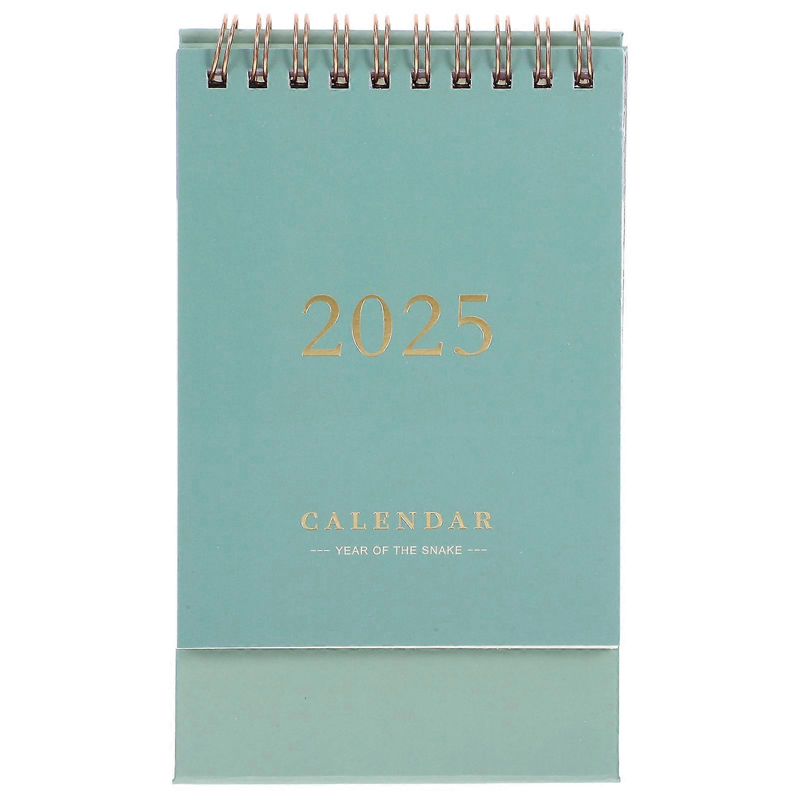Desktop Calendar Minimalist Design Office Workers Recording Events Green 16.00X9.50X7.00CM Manual Date Change 1Pcs