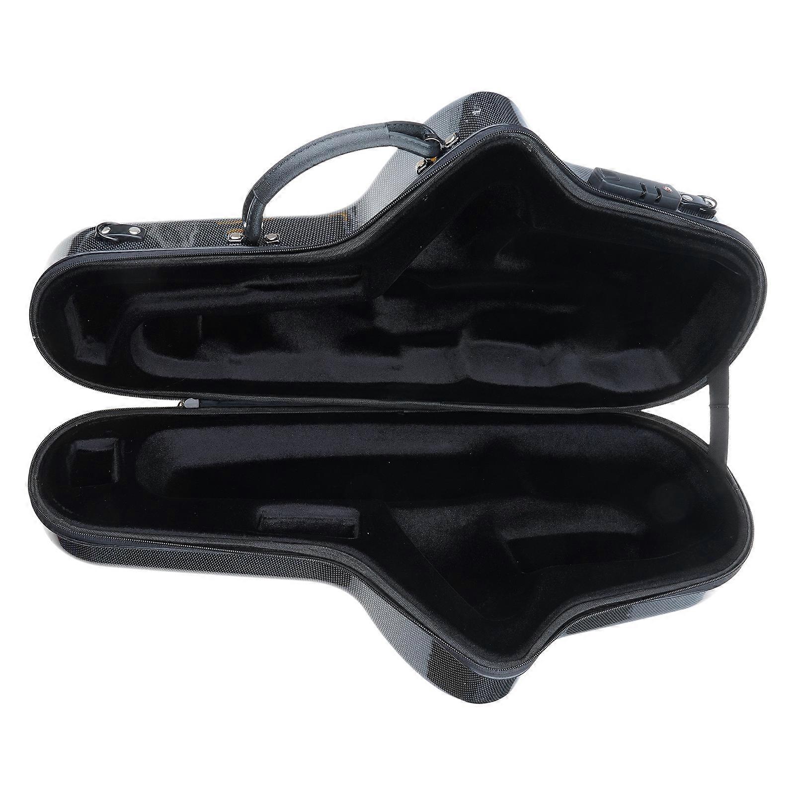 Altos Saxophone Bag Hard Case Sax Waterproof Compression Resistant Box Saxophone Handheld Box with Shoulder Strap  Black