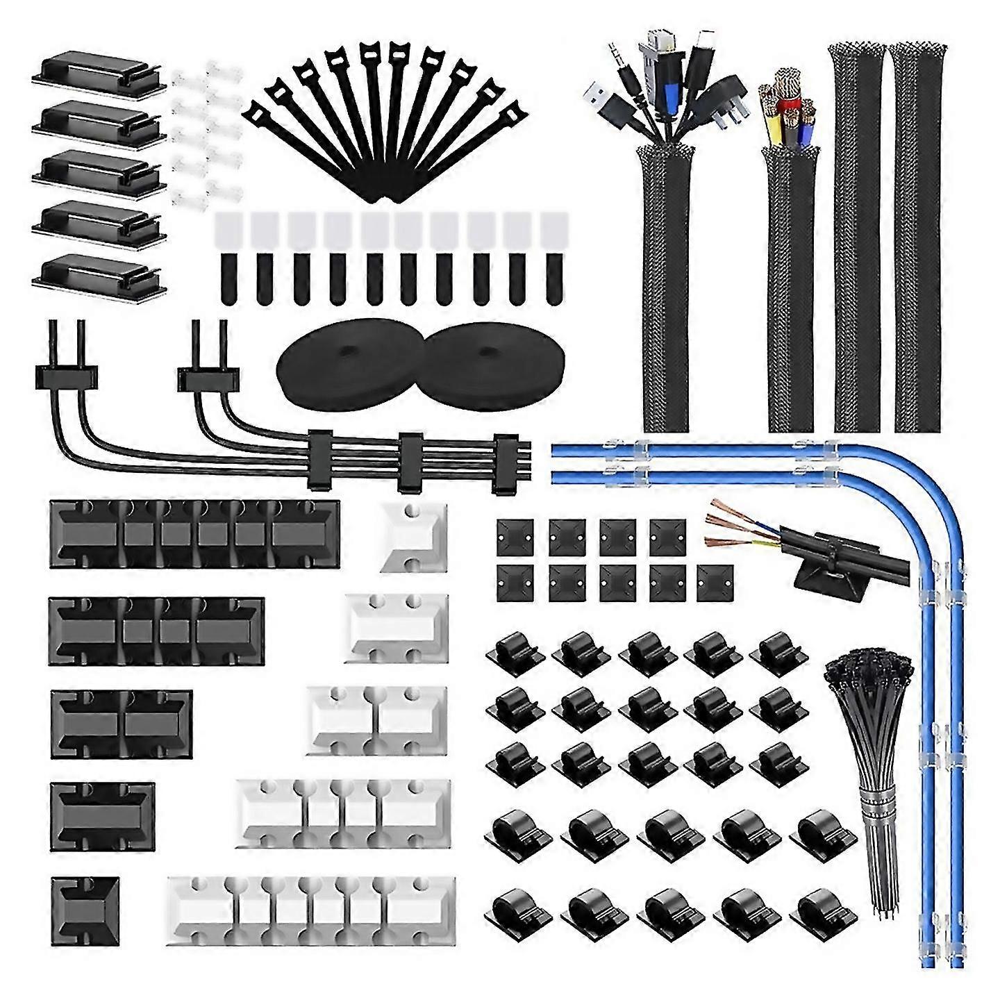 For 186 Pcs Cable Organizer Kit With Cable Holder Wire Organizer