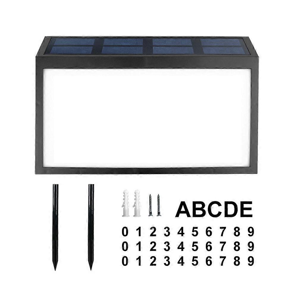 Garden Door Number Light Solar Powered Lamp For Outdoor Patio Illuminate House Number Rectangular Shape 1Set