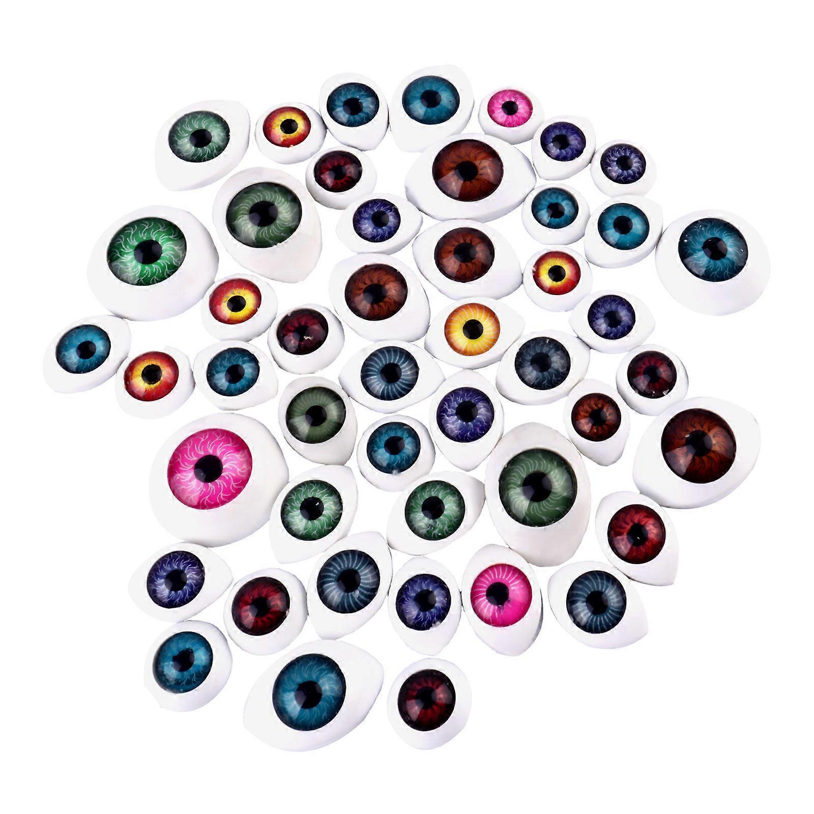 100pcs DIY Eyeballs for Crafting Assorted Color Resin Doll Eyes Simulation