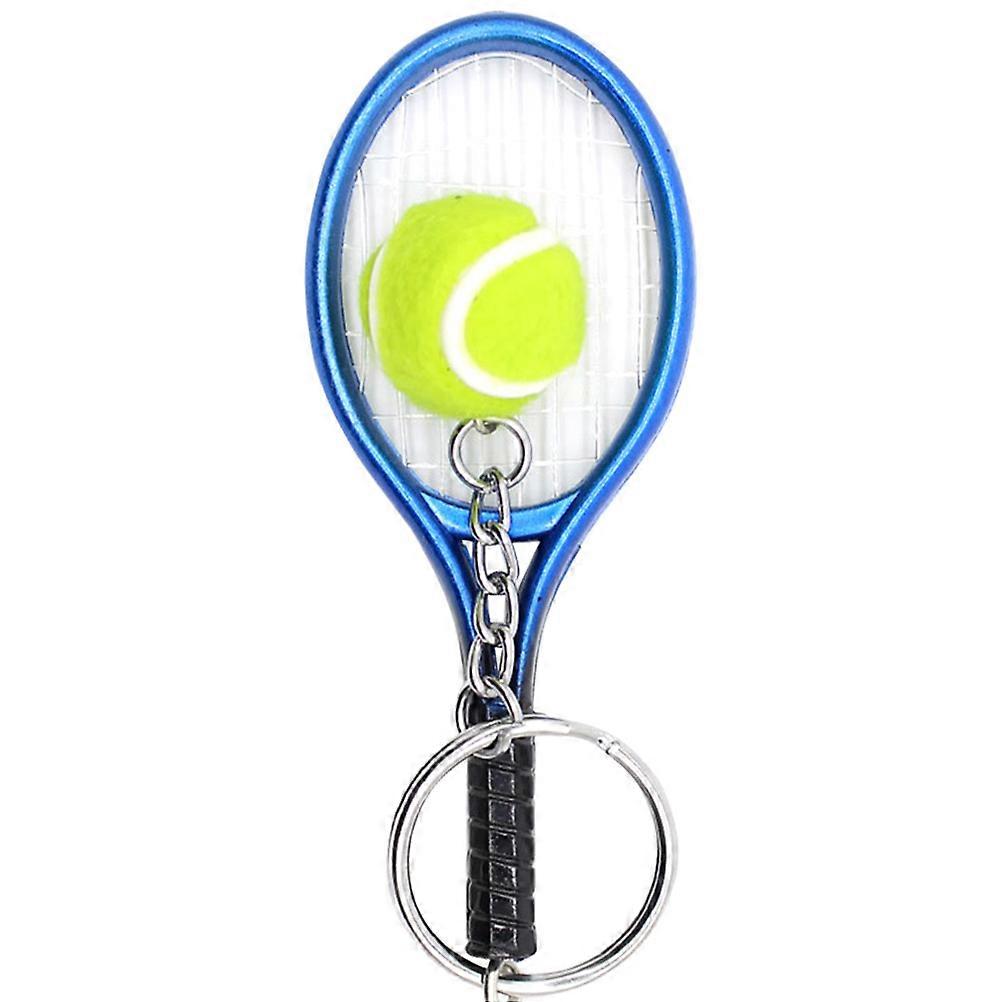 Tennis Theme Key Chain with Racket Pendant for Bag Decoration Assorted Color Fashionable and Creative 12 Pieces