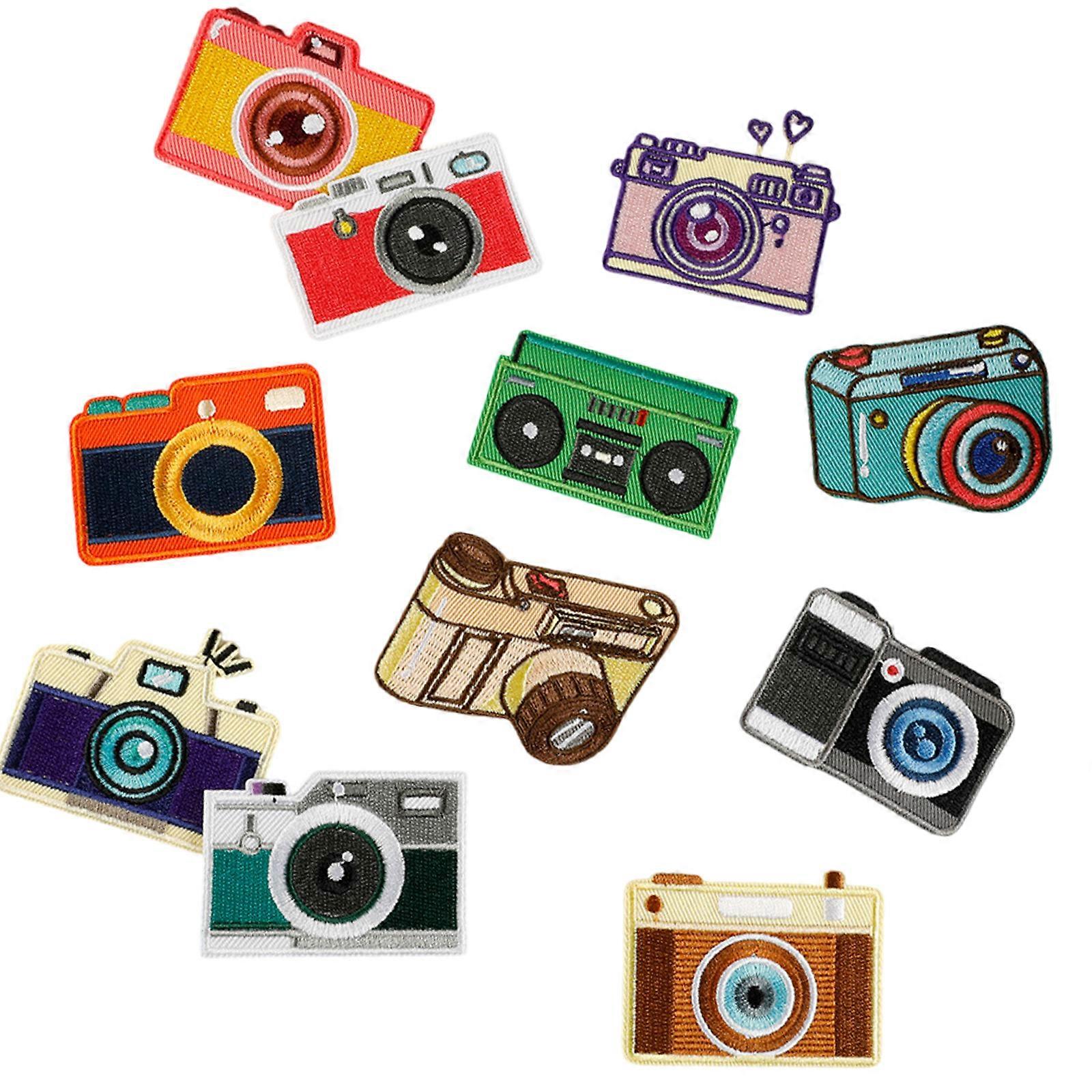 11 Pcs Cartoon Camera Iron On Patches Clothing Patches Colorful Repair Patches Embroidery Patches for Bag Decoration Multicolor