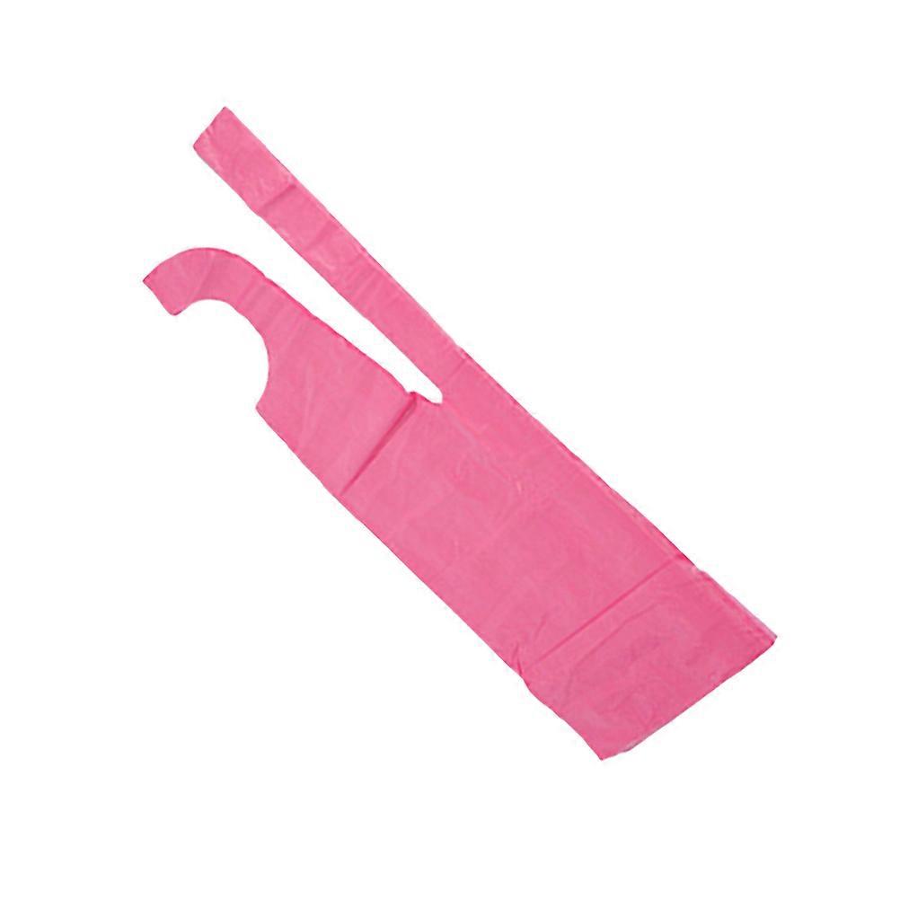 Disposable Waterproof PE Aprons for Kitchen Use Keeps Clothes Dry and Clean Portable Lightweight Pink