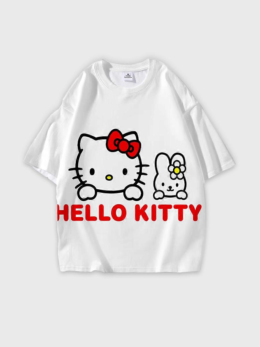 T-shirt round neck Cartoon Pattern loose short sleeve M16