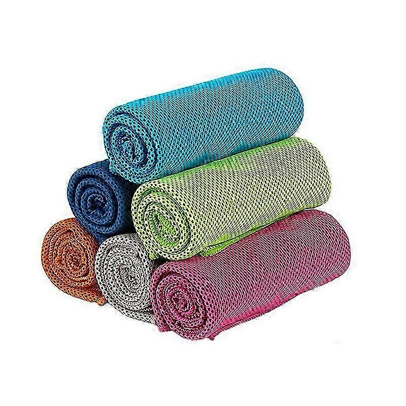 Cooling Towel, Cooling Towel Set Instant Relief Ice Cold Cool Towel Breathable Mesh Sweat Absorbent(6Pcs)