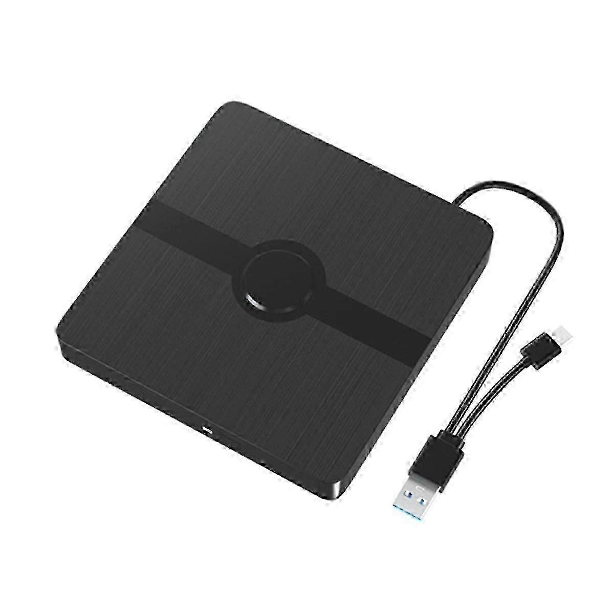 External DVD Drive USB 3.0 Portable Optical Drives CD DVD Burner Player Reader for LaptopBlack SZRH A-W