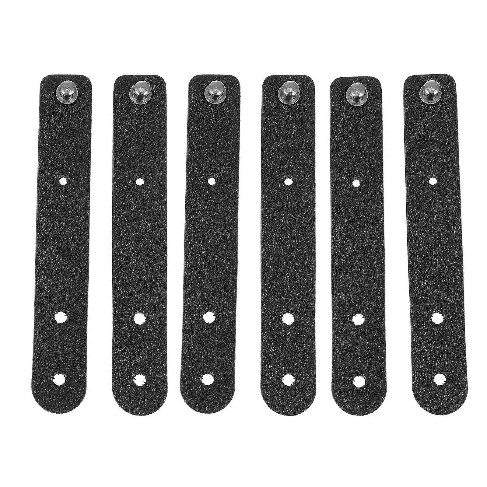 6pcs Creative Leather Buckle Ties Data Line Leather Ties Leather Cable Management Ties