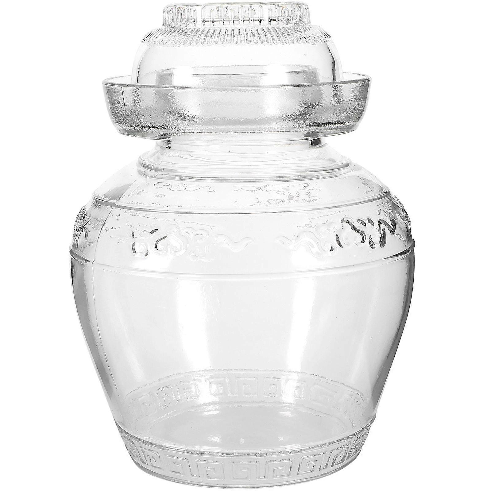 Glass Sealing Jar Transparent Pickles Storage Bottle Pickles Sealing Can Random Style