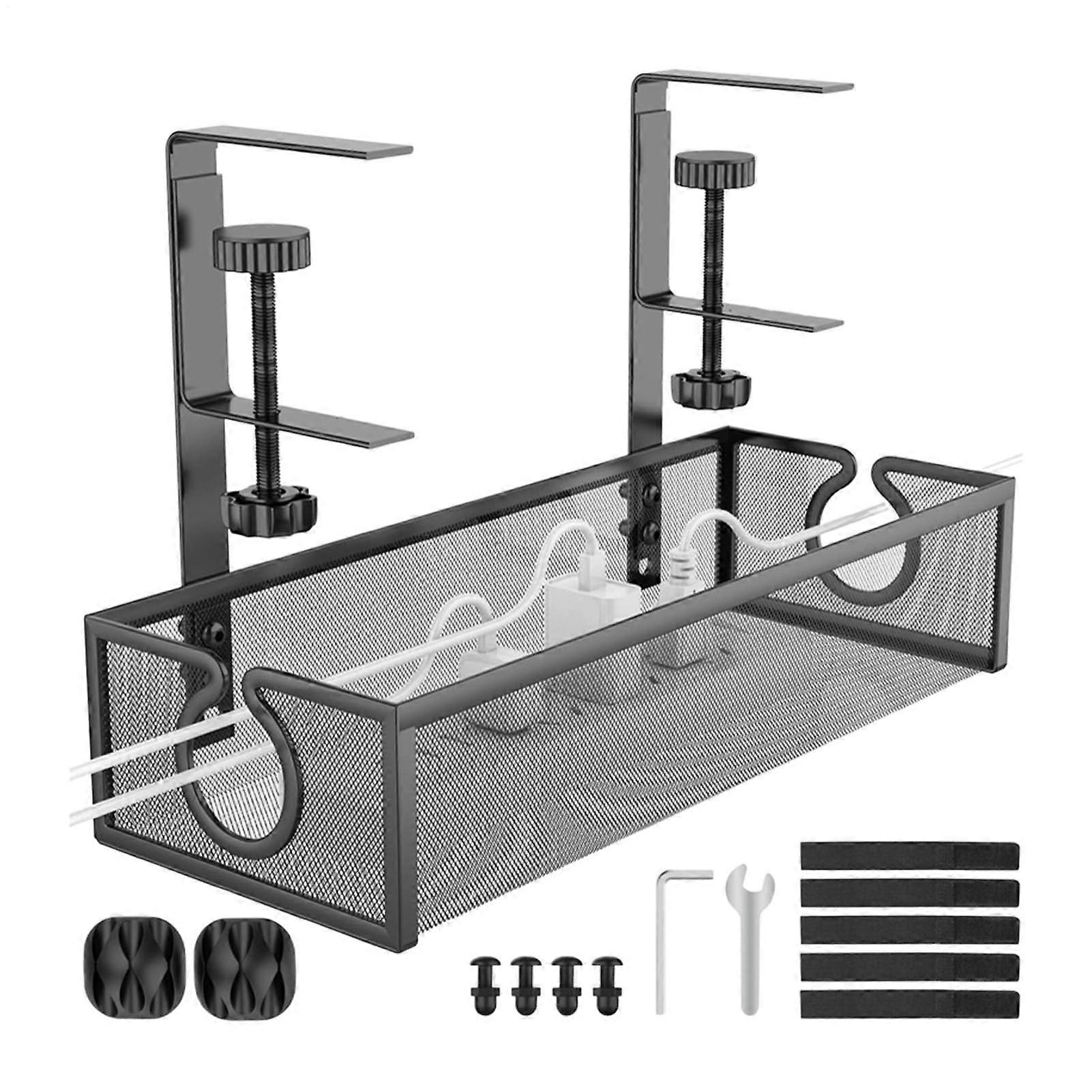 Cable Organizer Box  Multifunctional Cable Organizer  Reusable Desk Accessories Black