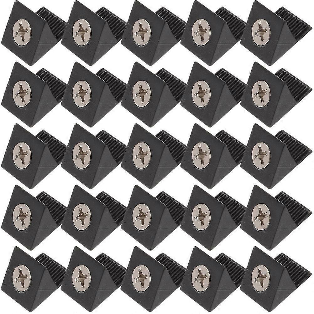 Durable Plastic Mending Wedges for Furniture with Screws Black 106pcs