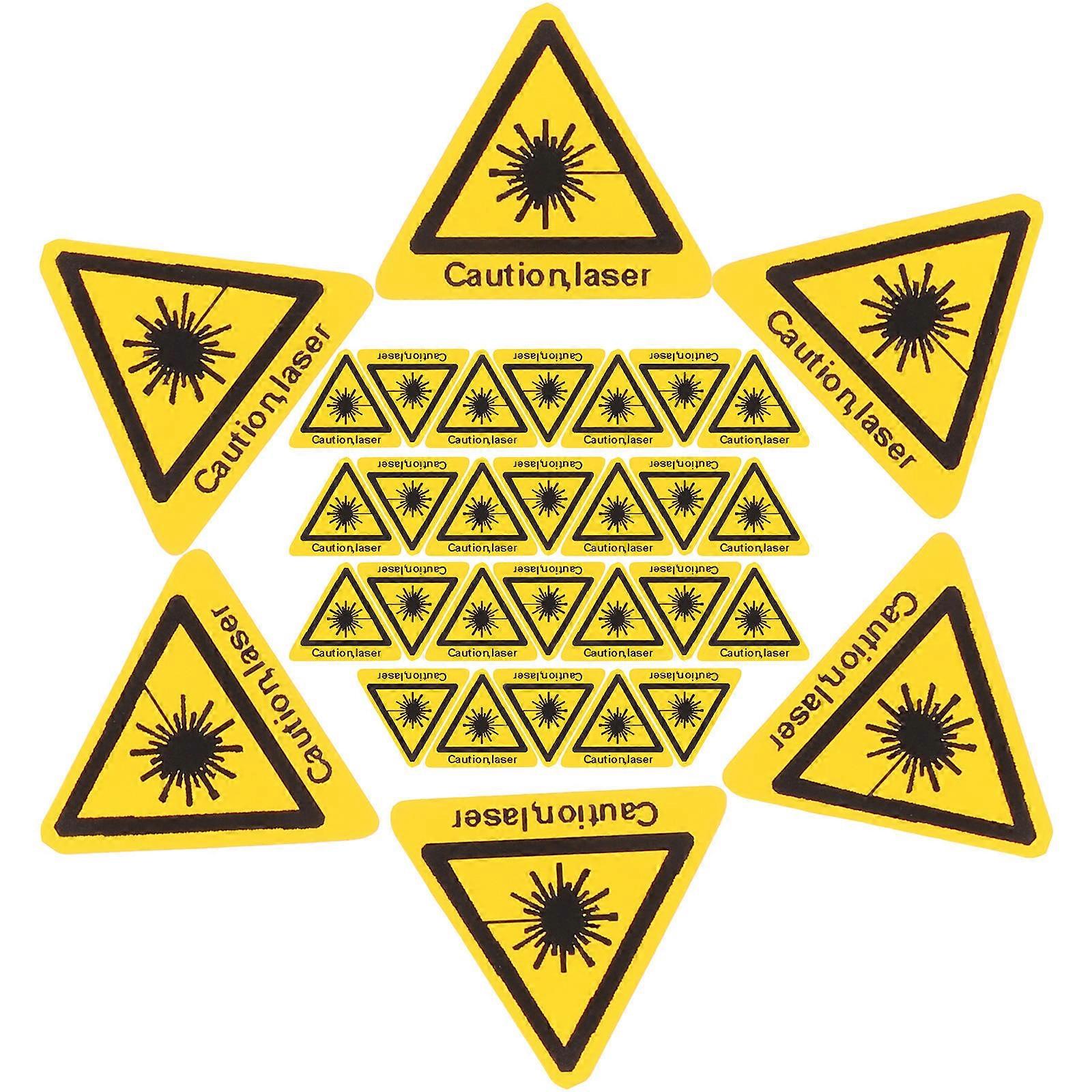 It looks like you're referring to a product listing for **"50pcs Laser Warning Stickers / Security Caution Labels / Self Adhesive Safety Signs for