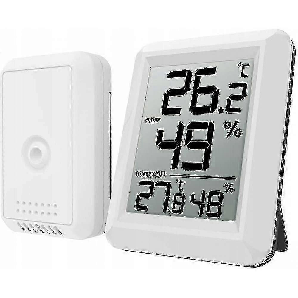 Wireless Thermometer Hygrometer Outdoor White Indoor