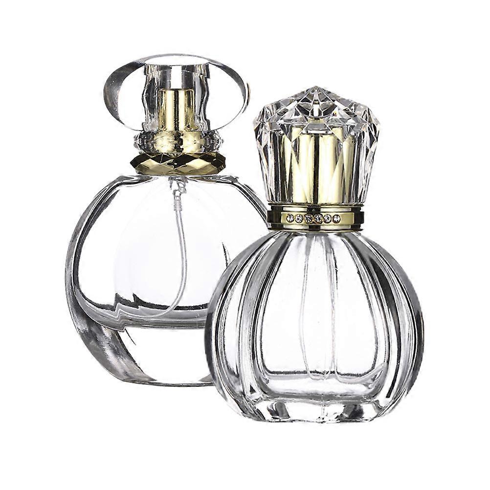 2Pcs Empty Glass Perfume Spray Bottles Refillable Sub Bottles