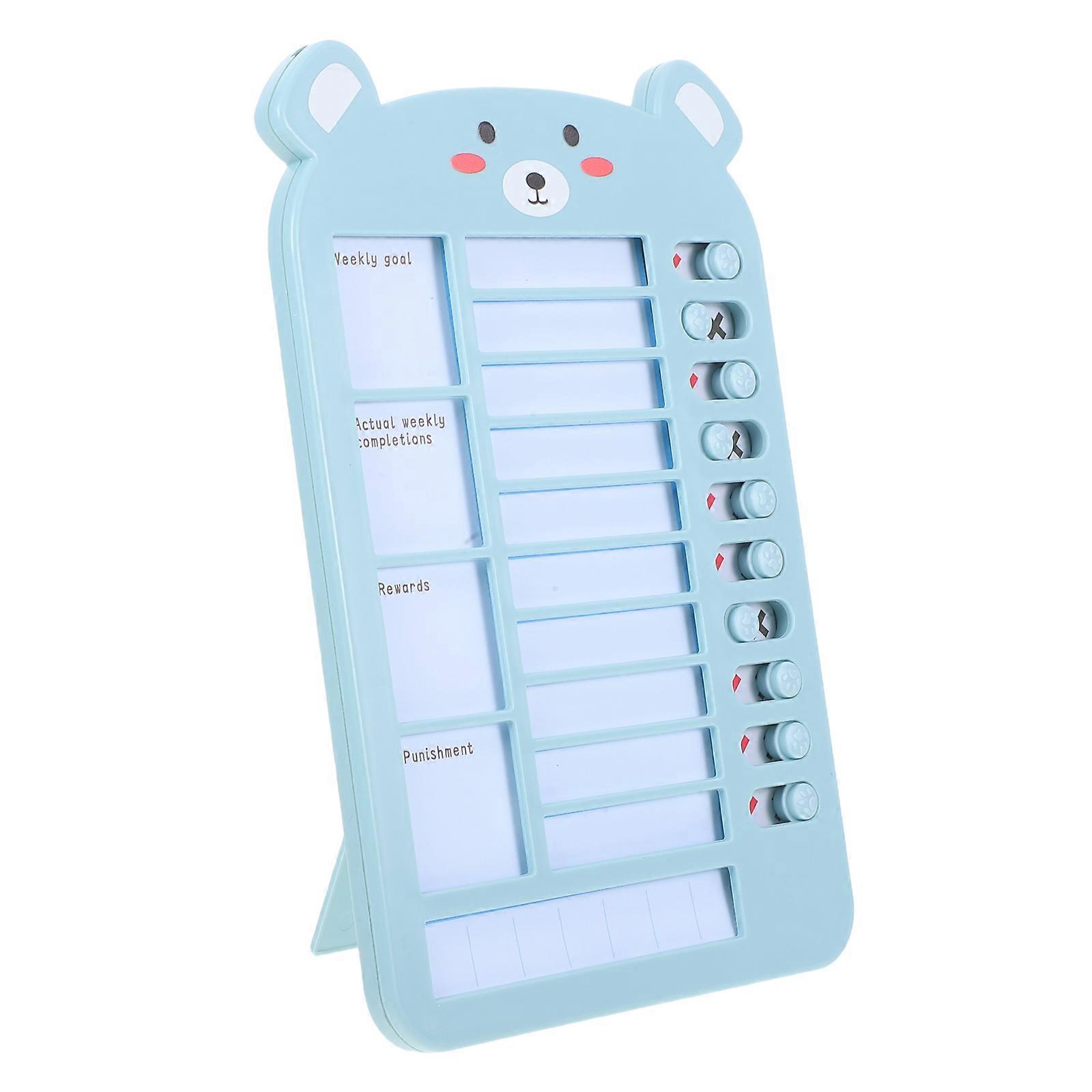 Chores Chart For Kids Daily Routine Tracking Tool With Interchangeable Cards Blue 1 Chart