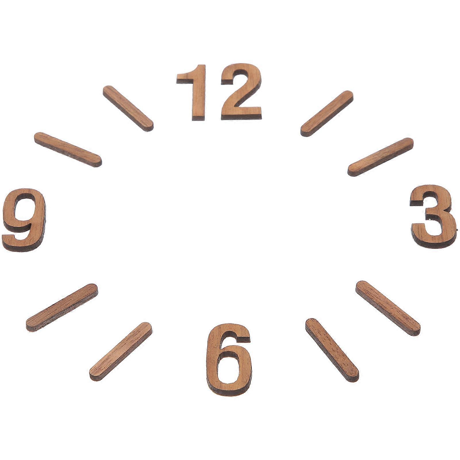 Replacement Numbers For Clock Wood Clock Face Replacement Numbers Diy Enthusiasts Bedroom Decor Light Brown Rectangular 1Set