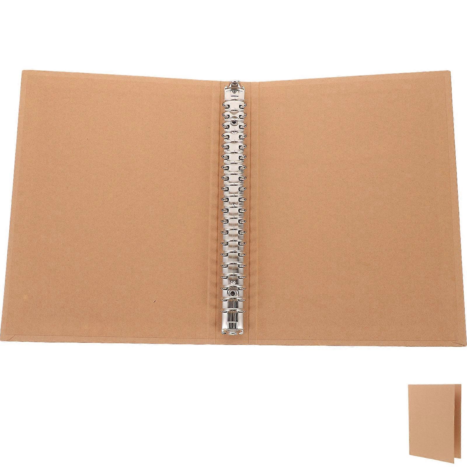 Notebook Binder Cover Kraft Paper Reusable Protective A5 Size For School Use 1Pcs
