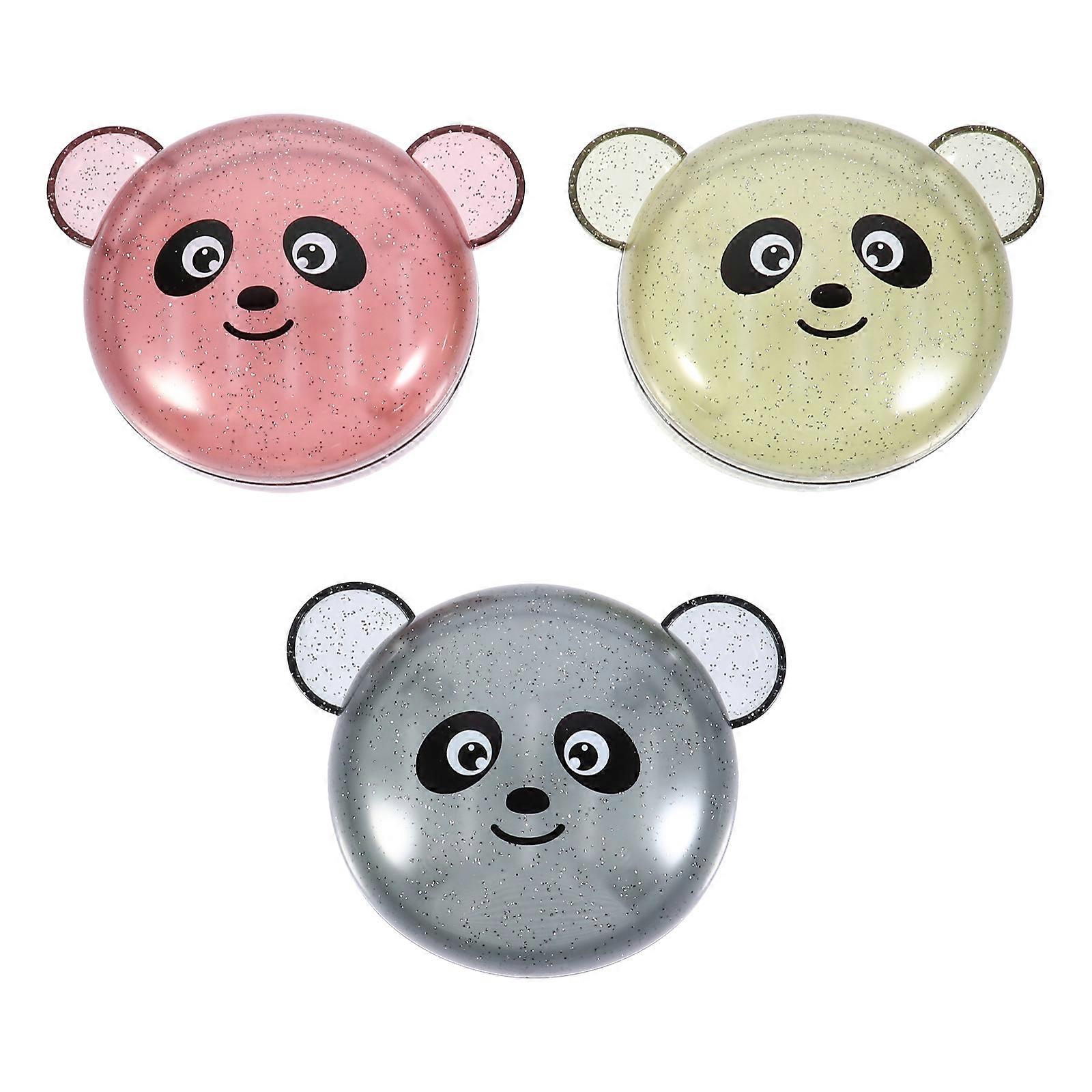 Panda Shape Double Drain Soap Dish Ideal For Bathroom Gym Travel Assorted Color Prevent Soap Melting 3Pcs