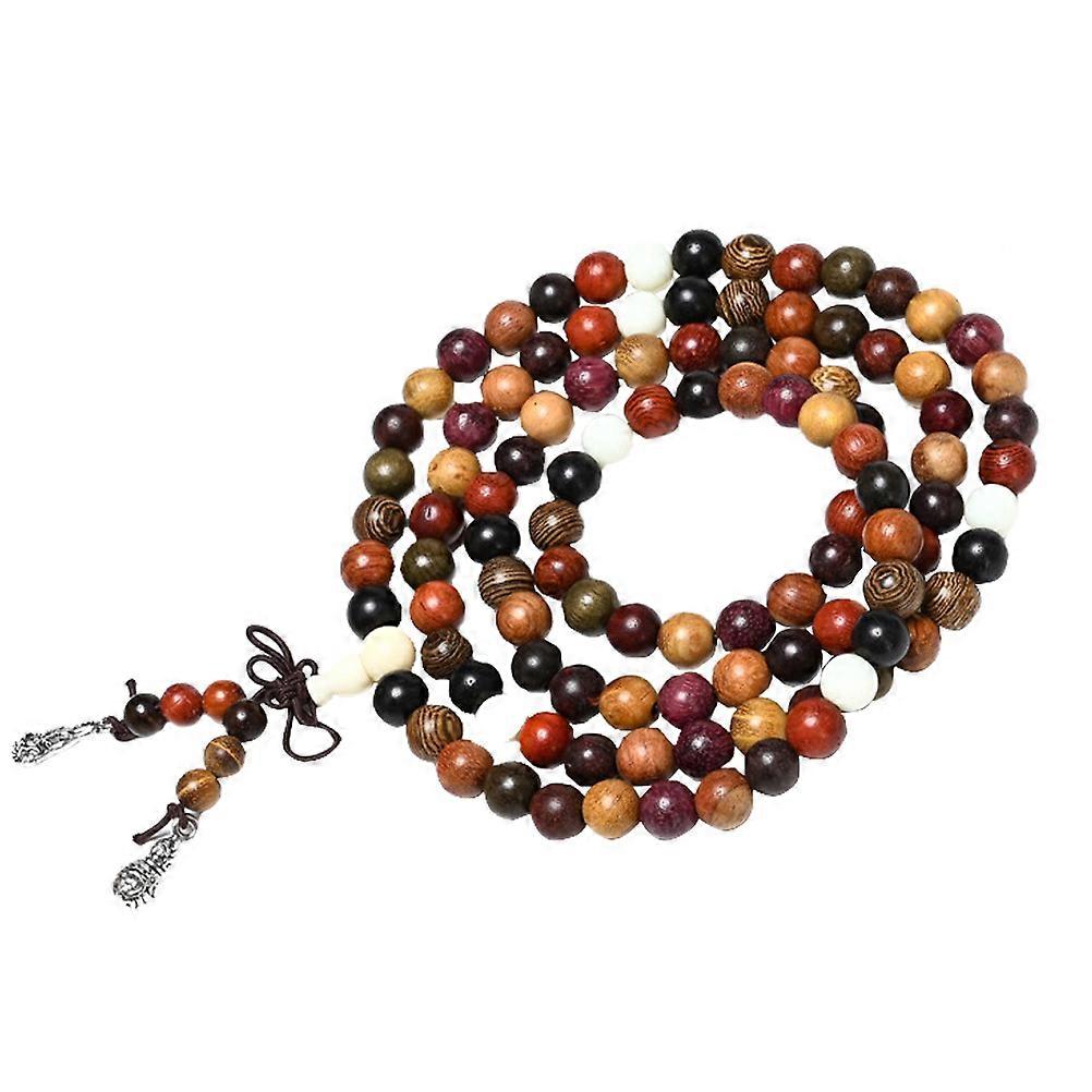 Prayer Beads Bracelet Hainan Bracelet Natural Wood Ethnic Style Travel Commemorative Durable Use 1Set