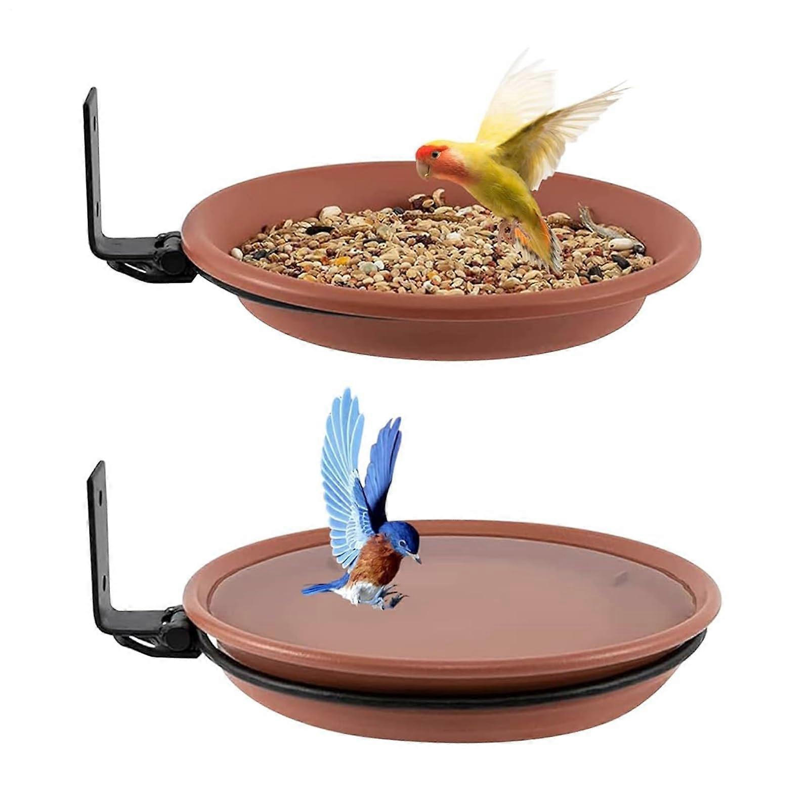 Tree-Mounted Bird Feeder 2-Pack, Outdoor Bird Bath, Hanging Food, Durable, Easy Install