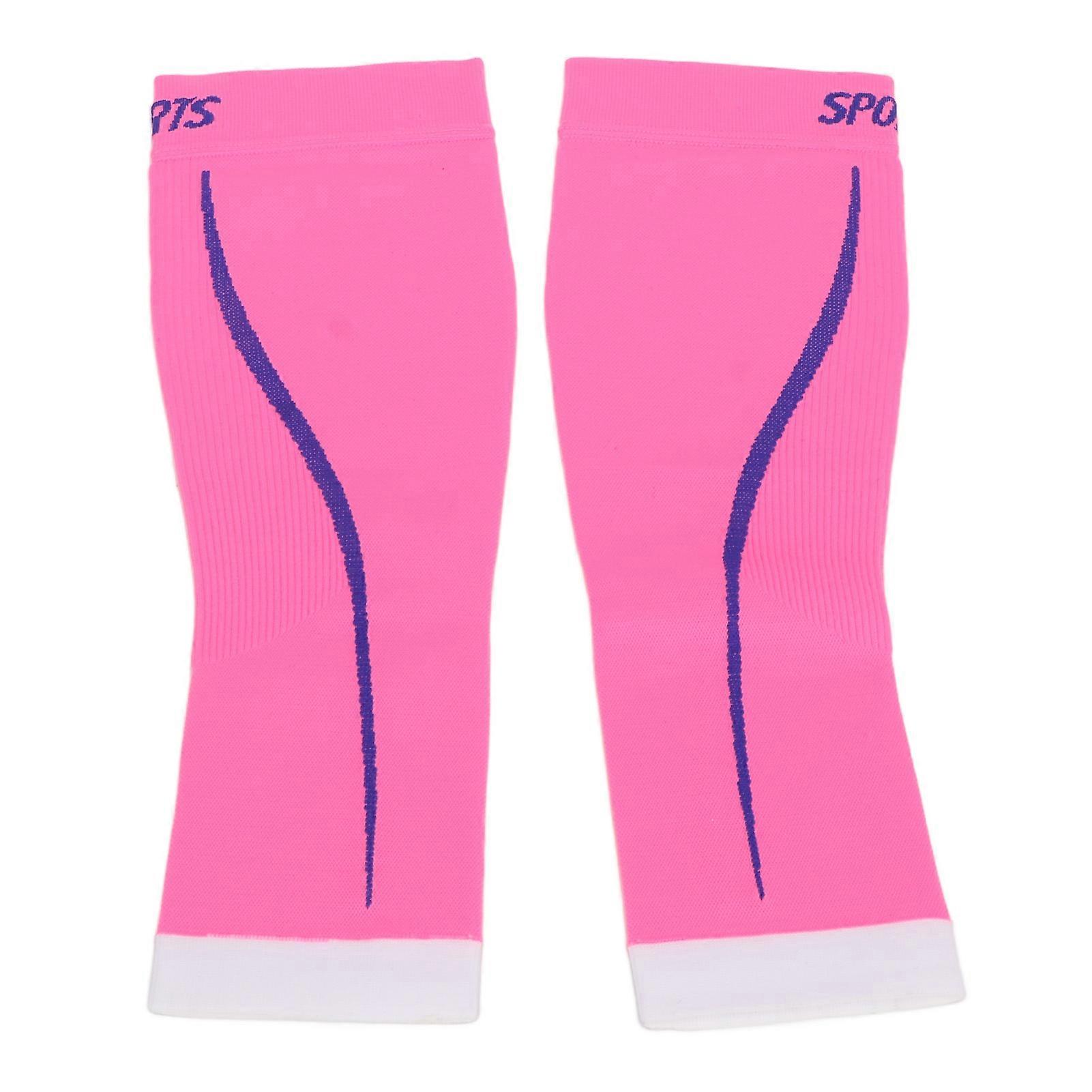 Calf Compression Sleeves Reduce Pain Breathable Soft Elastic Footless Calf Sports Socks for Running S/M 