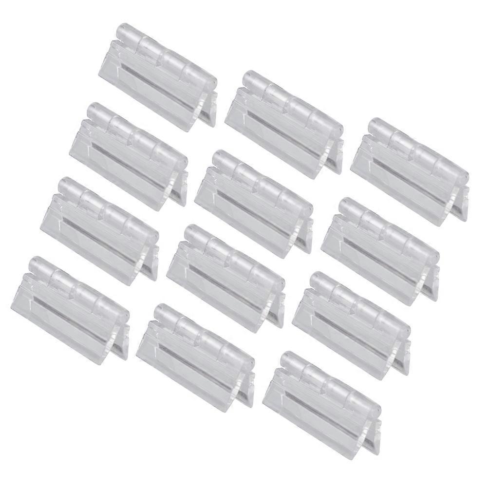 12pcs Transparent Folding Hinges Clear Plastic Hinges for Cabinet Doors Furniture Small Piano Hinge for Drawer DIY Display Stand
