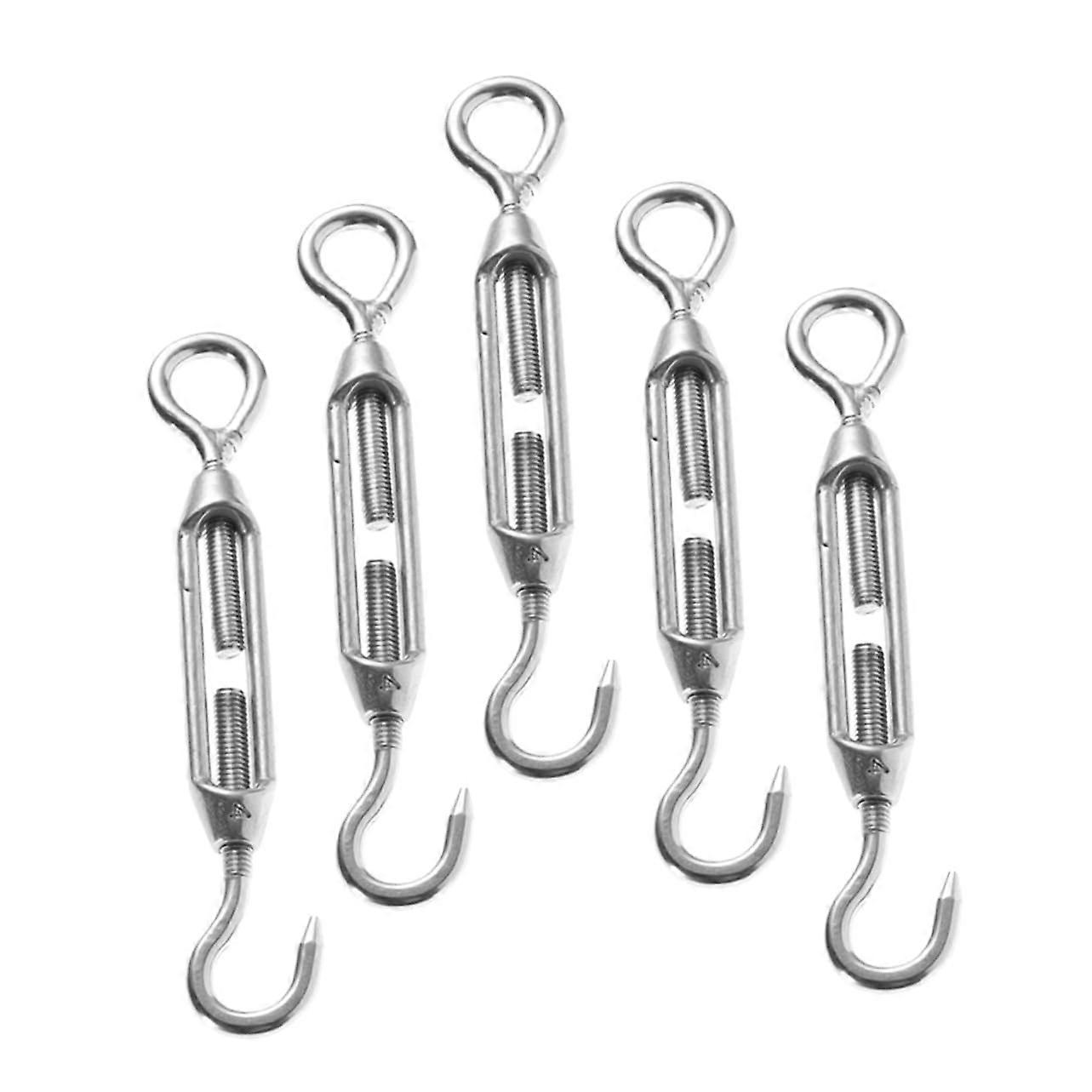 5-Piece Heavy-Duty Turnbuckle with Hooks for Wire Rope Tensioning, Shade Sail, Fence, Tent Installations