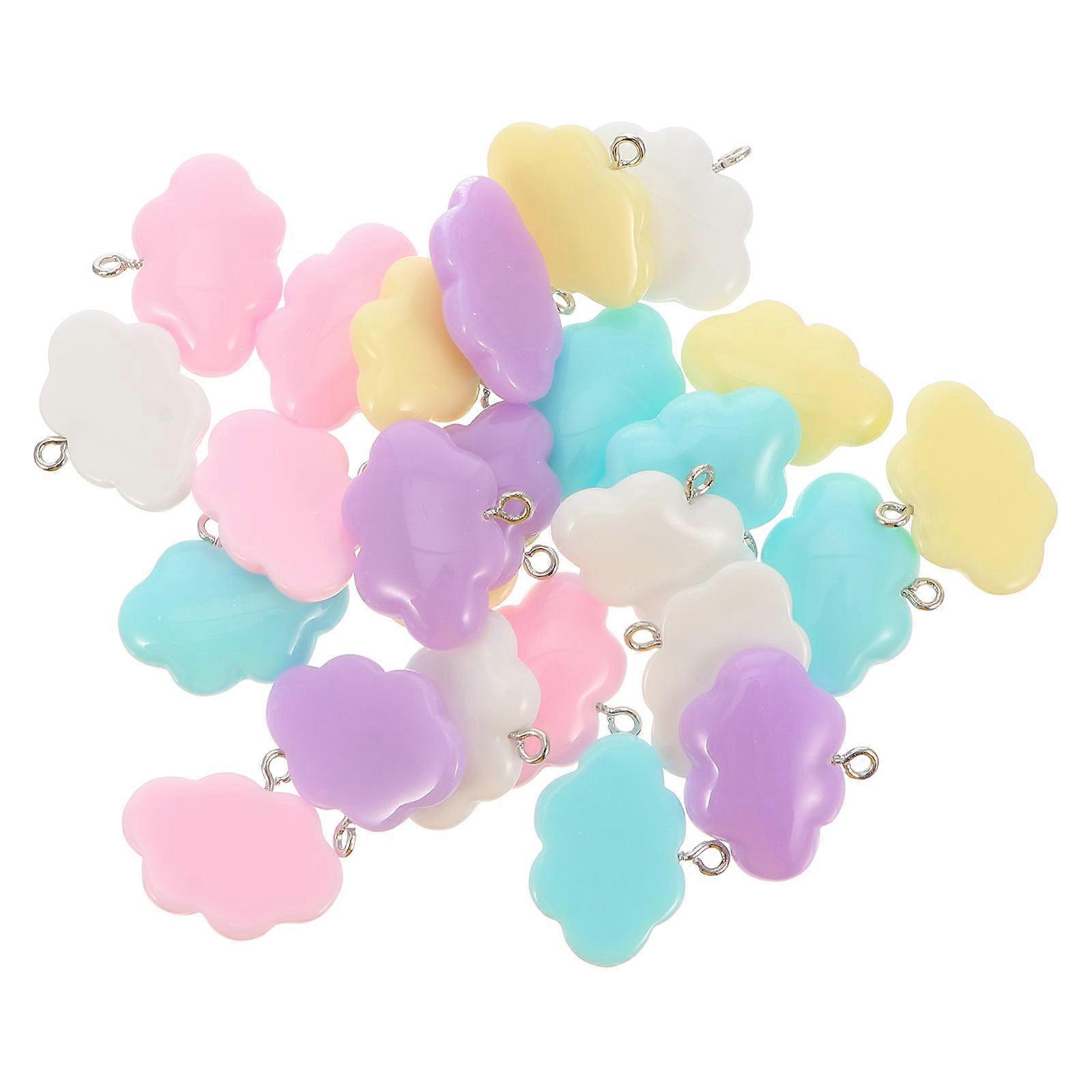 25pcs Cloud Pendant Charms, Colorful Resin DIY Jewelry Accessories for Bracelets, Necklaces, Keychains, Lightweight & Comfortable, Vivid Shapes for