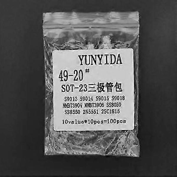 100pcs SOT-23 SMD Transistor Sample Package 10 Sorts Triode