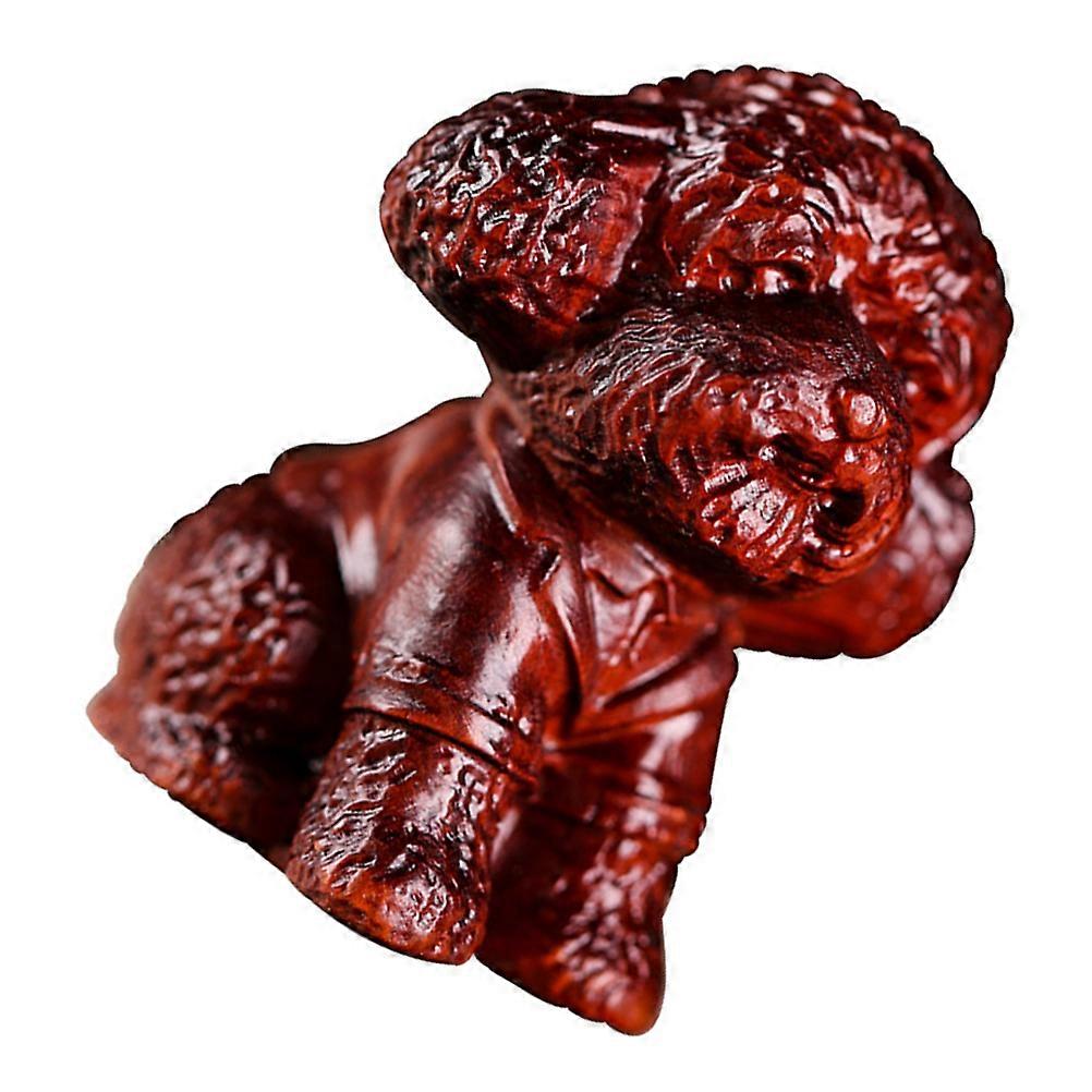 Adorable Carved Dog Charm Pendant for DIY Projects Made of Plastic Dark Red