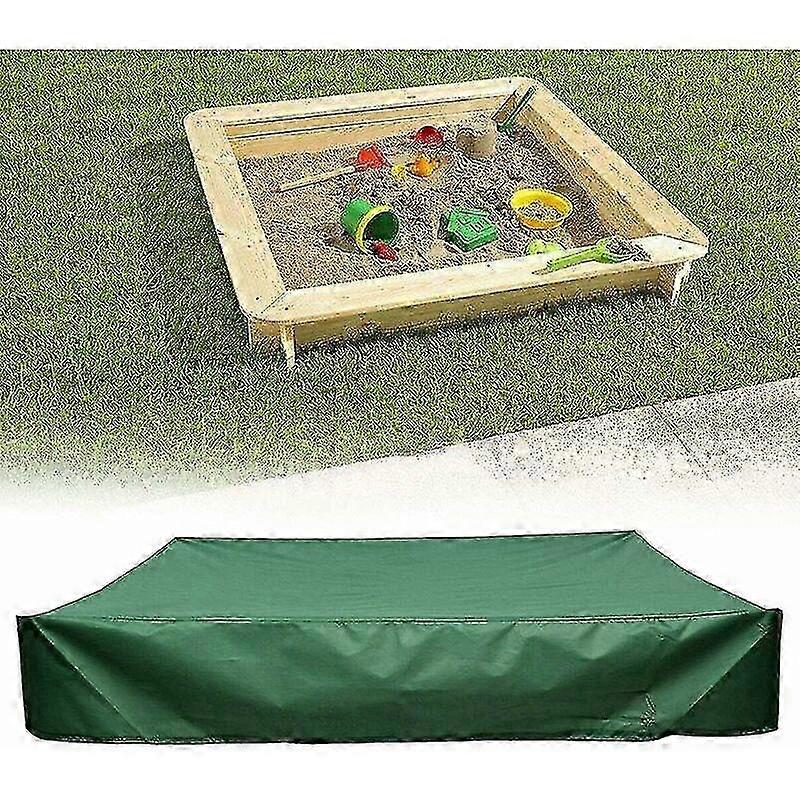 Dustproof Sandbox Cover with Drawstring, Oxford Cloth Square Tarp for Sandbox, Swimming Pool, Garden or FarmGreen,120*120cm