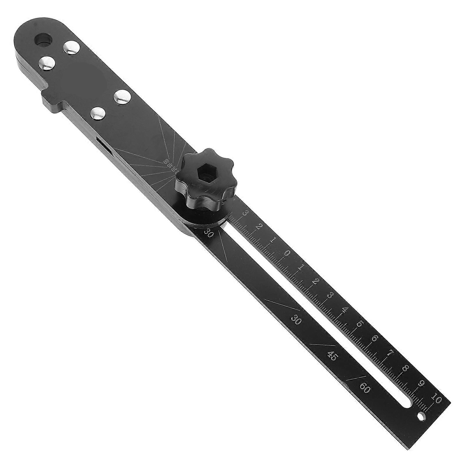 Durable Wood and Metal Woodworking Ruler for Accurate Multi Angle Measuring at Any Degree Black
