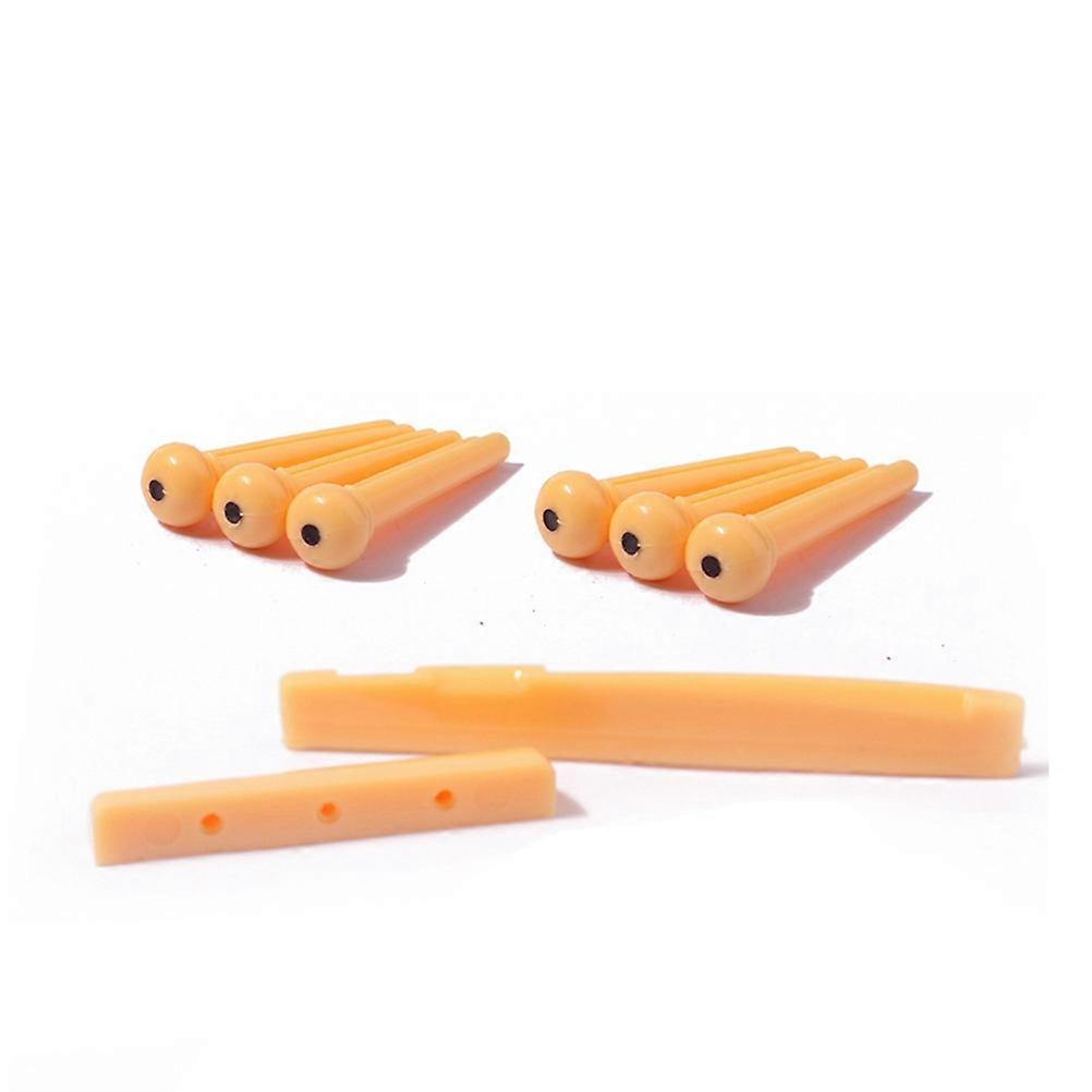 Guitar Nut And Saddle Set Acoustic Guitar Accessories Light Brown 7.2X0.3X0.92Cm For Musical Instruments