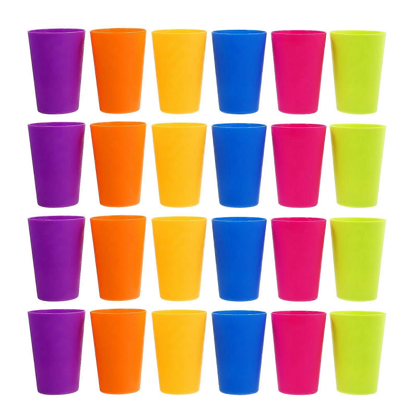 24pcs Party Beverage Drinking Cup Colorful Plastic Bear Cup Large Rainbow Cup