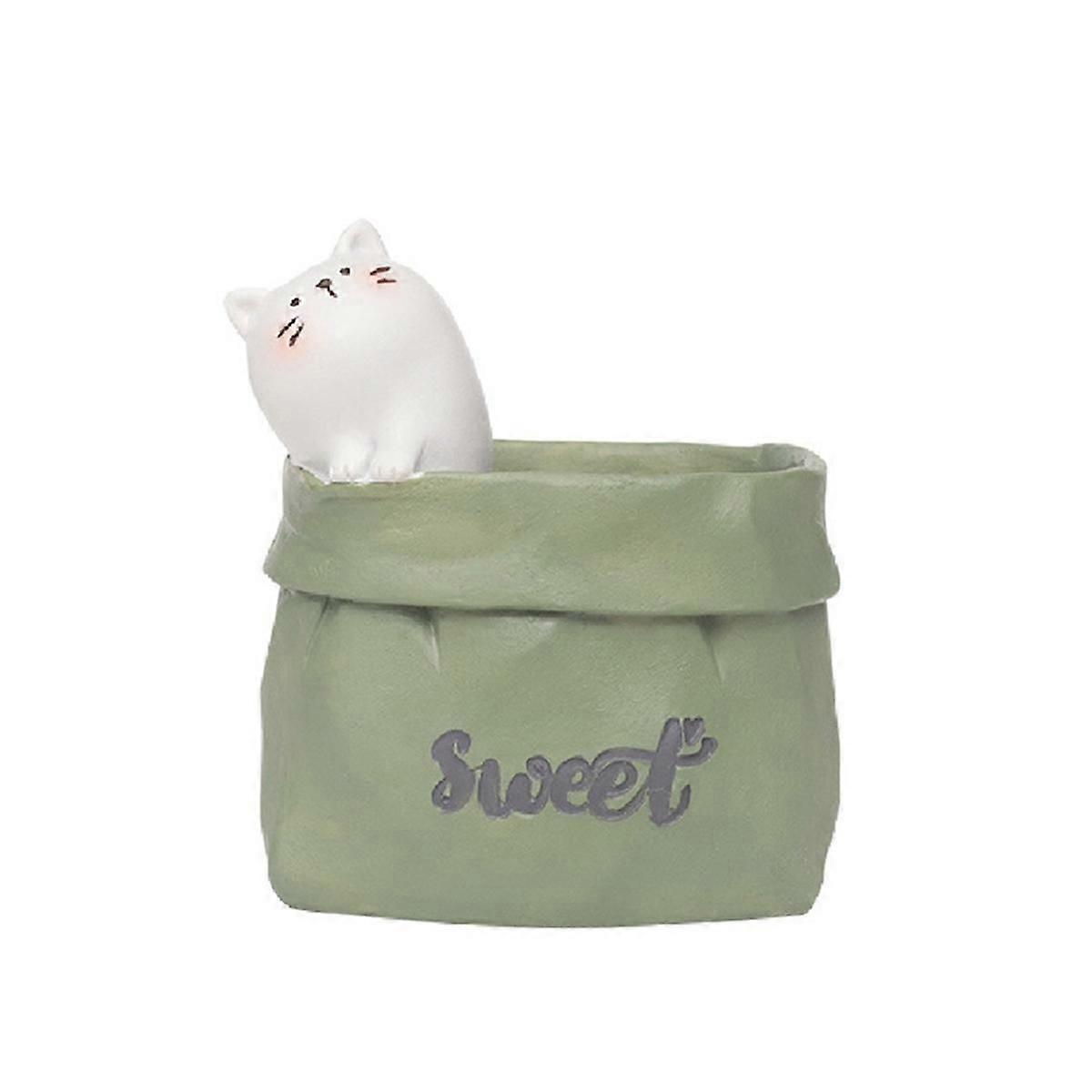 Garden Retro Imitation Paper Bag Shape Resin Succulent Flower Pot Desktop Decoration Storage Flower Pot C