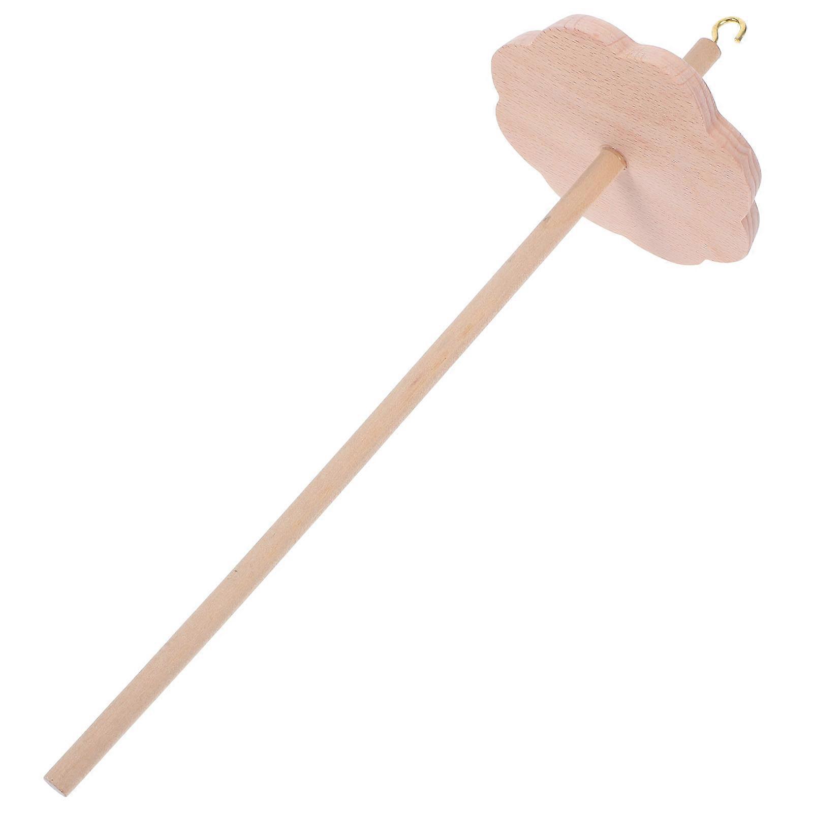Wooden Yarn Spinning Wheel Part for Wool Crafting with Threaded Top Spindle