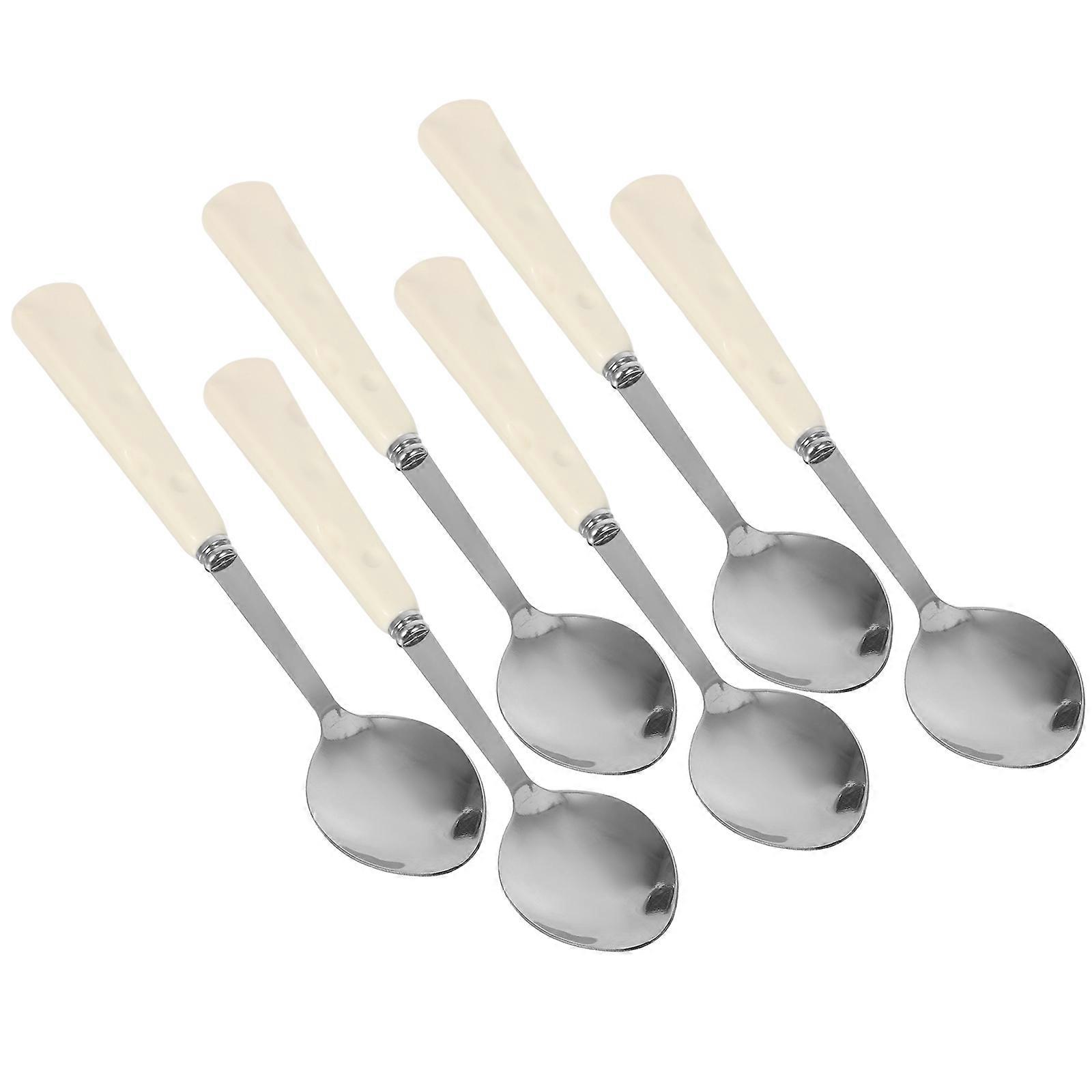 6Pcs Small Teaspoons Crafted From Stainless Steel For Coffee Espresso Stirring And Special Occasions With Elegant Design