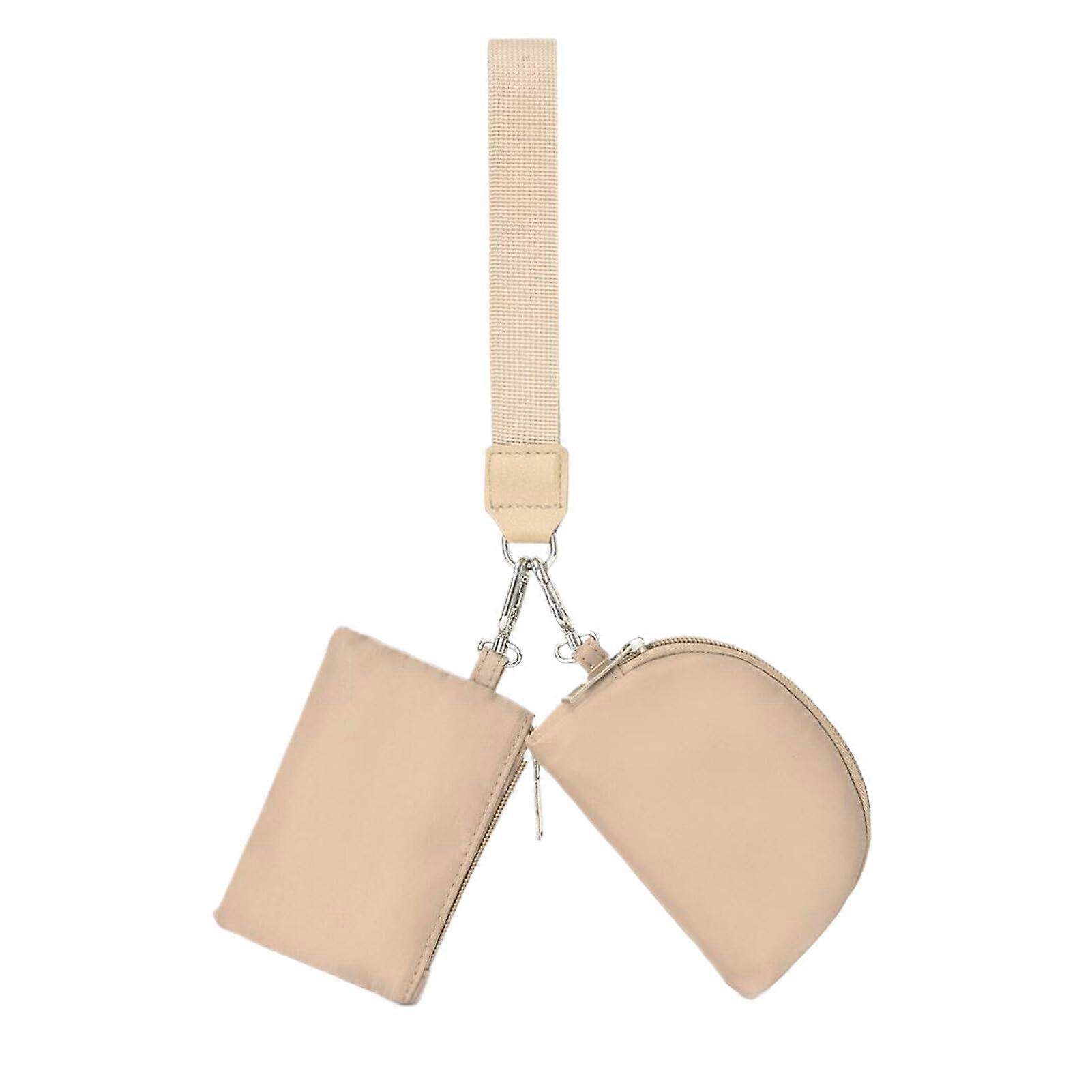 Fashion Key Bag for Organizing Your Essentials Soft and Smooth Canvas Keychain Purse Small Wristlet Khaki