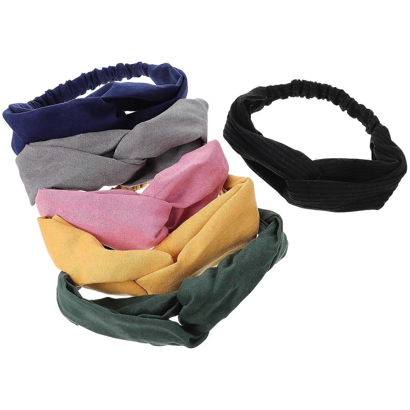 Exercise Headbands 6Pcs Knitted Hairband For Sports Use Walking Assorted Color With Practical Style