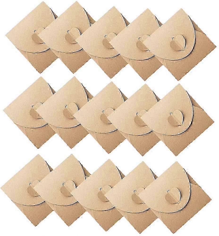 50pcsクラフト紙封筒、創造的なレトロでかわいいハート型の封筒