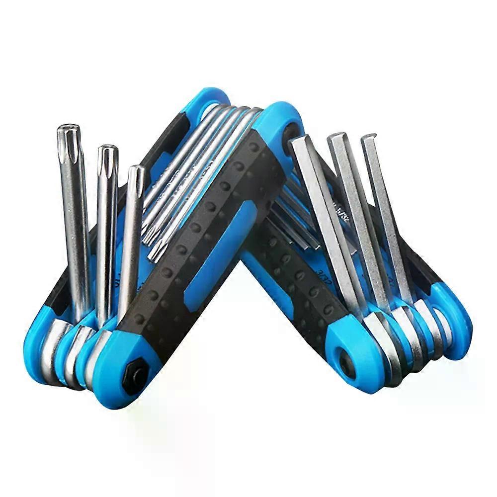 8 in 1 Folding Allen Wrench Set Metric Allen Key Set Tool Or Folding Tamper Proof Torx Key Set Portable Star Wrench Kit