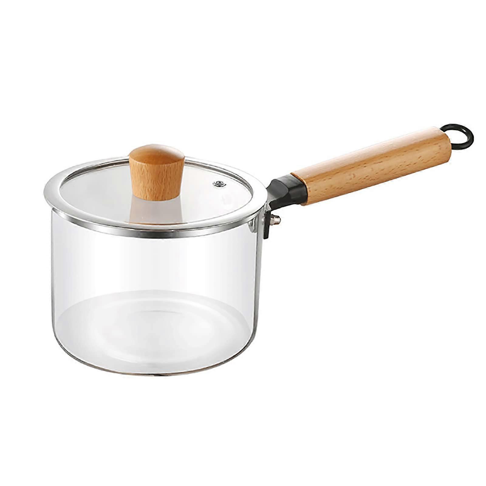 Glass Pot With Cover And Single Border Borosilicate Glass Pot Heatable Butter Warmer For Milk Coffee Butter 3 Styles