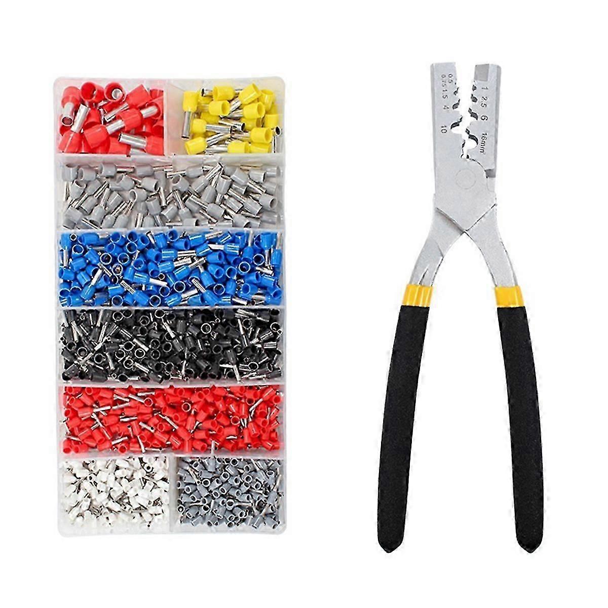 Combination Set of Crimping Pliers PZ0.5-16 Tube Crimping Pliers with 1200 VE Pin Terminals.