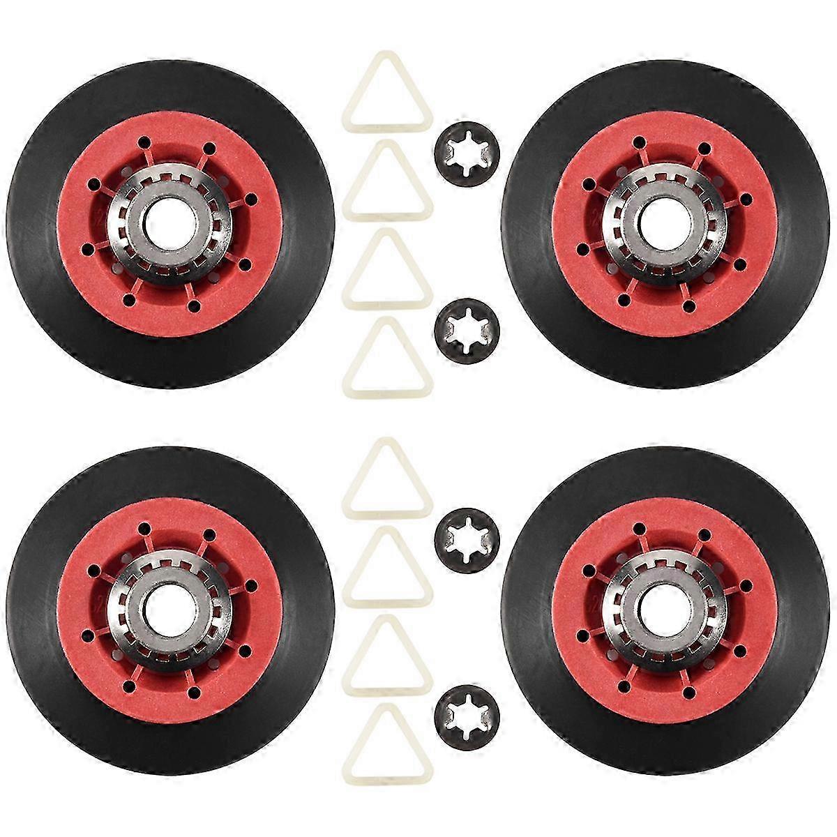 4PCS Dryer D Roller Replacement for 8536974, 8536973 & Other Compatible Part Numbers - Pack of 4