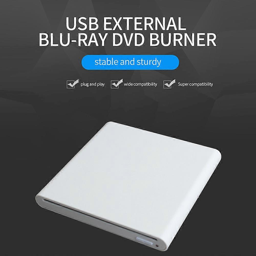 USB3.0 Suction Blu-ray Drive External Optical-drive Portable DVD Driver for Windows/IOS Silver